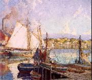 Mulhaupt, Frederick John Summer, Gloucester Harbor china oil painting artist